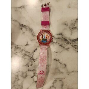 Disney Princess Girls Pink Digital Watch With Rhinestone Bezel & Printed Band